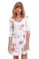 Sexy White Fence Neck Floral Print T Shirt Dress