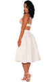 Sexy White Flared A-Line Midi Skirt