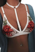 Sexy White Floral Embroidery Choker Bralette