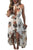 Sexy White Floral Print High-low Halter Maxi Boho Dress