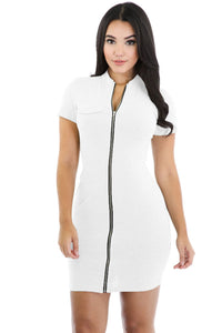 Sexy White Funky Zip or Not Dress