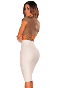 Sexy White Gold Chain Slit Skirt