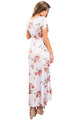 Sexy White Grounding Petals Print Boho Maxi Dress