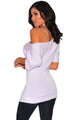 Sexy White Half Sleeves Ruched Tunic Top