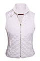 Sexy White High Neck Cotton Quilted Vest Coat