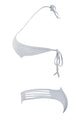 Sexy White High Neck Tankini Set Swimwear