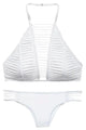 Sexy White High Neck Tankini Set Swimwear