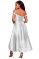 Sexy White High-shine High-low Party Evening Dress