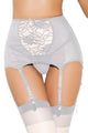 Sexy White High-waisted Lace Hollow-out Garter Belt