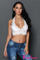 Sexy White Hollow Out Lace Halter Bralette