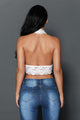 Sexy White Hollow Out Lace Halter Bralette