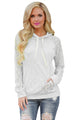 Sexy White Lace Accent Kangaroo Pocket Hoodie