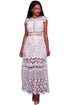 Sexy White Lace Hollow Out Long Party Dress