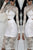 Sexy White Lace Overlay Long-sleeve Skirt Set