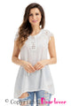 Sexy White Lace Sleeves Lace up Tunic Top