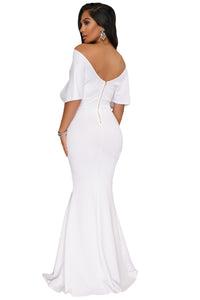 Sexy White Off The Shoulder Mermaid Maxi Dress