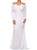 Sexy White Off-shoulder V Neck Long Sleeve Plus Long Dress