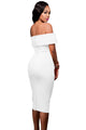 Sexy White Off-the-shoulder Midi Dress