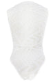 Sexy White Open Arm Crotchless Asymmetric Hollow-out Pattern Teddy