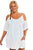 Sexy White Open Shoulder Plus Size Tunic Beach Cover up