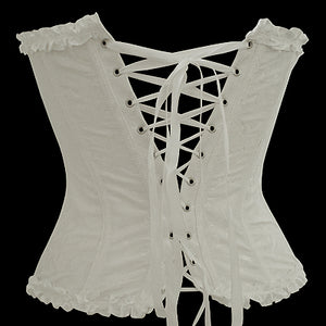 Sexy White Overbust Pattern Corset