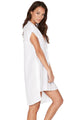 Sexy White Oversize Shirt Style Beach Cover Up