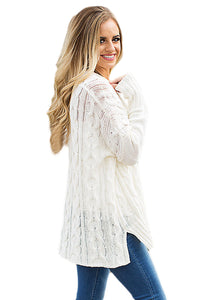 Sexy White Oversized Cozy up Knit Sweater