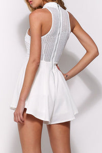 Sexy White Perfect Date Flared Playsuit