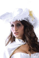Sexy White Pirate Costume Hat with Cloak