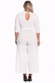 Sexy White Plus Size Cut Out Wide Legged Jumpsuit