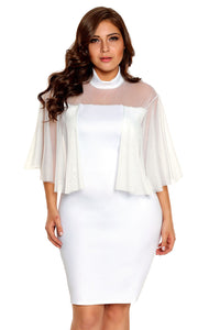Sexy White Plus Size Semi-sheer Dress