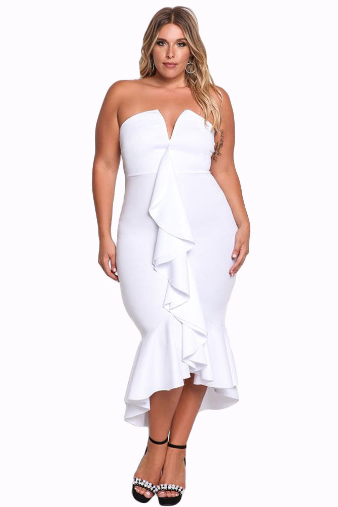 White plus size on sale clubwear