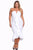 Sexy White Plus Size Strapless Cascading Ruffle Hi-Lo Dress