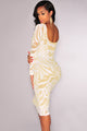 Sexy White Plus Victorian Net Nude Illusion Long Sleeves Dress