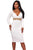 Sexy White Rhinestone Embellishment Bodycon Midi Dress