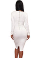 Sexy White Rhinestone Embellishment Bodycon Midi Dress