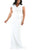 Sexy White Rhinestone Front Bodice Scalloped Neckline Plus Dress