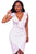 Sexy White Ruffle V Neck Detail Midi Dress