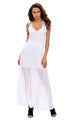 Sexy White Sequins Accents Maxi Dress
