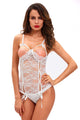 Sexy White Sexy Open Cup Lace Teddy