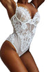 Sexy White Sheer Mesh Lace Cupped Teddy Lingerie