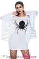 Sexy White Spiderweb Jersey Tunic Dress