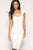 Sexy White Square Neck Front-back Full-length Zip Bandage Dress