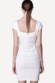 Sexy White Square Neck Front-back Full-length Zip Bandage Dress