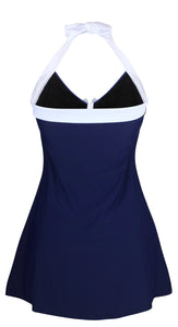 Sexy White Starlet Navy One-piece Swimdress