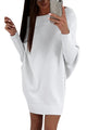 Sexy White Stylish Long Sleeve Baggy Sweater Dress