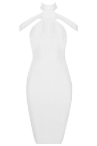 Sexy White Triangle Cutout Bandage Dress