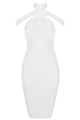 Sexy White Triangle Cutout Bandage Dress