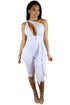 Sexy White Variety Strap Wrap Cropped Jumpsuit
