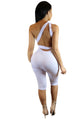 Sexy White Variety Strap Wrap Cropped Jumpsuit